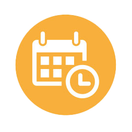 Calendar and time icon.