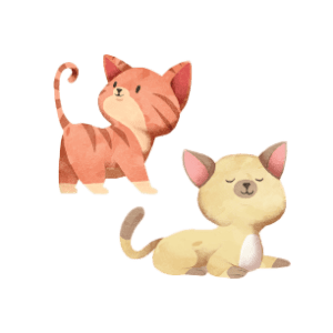 Two cute kittens icons.