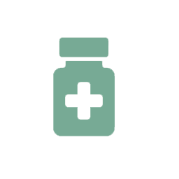 Medicine bottle green icon.